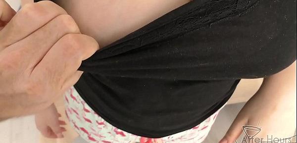  teen vanessa klein vacation blowjob titjob and cum on her massive tits